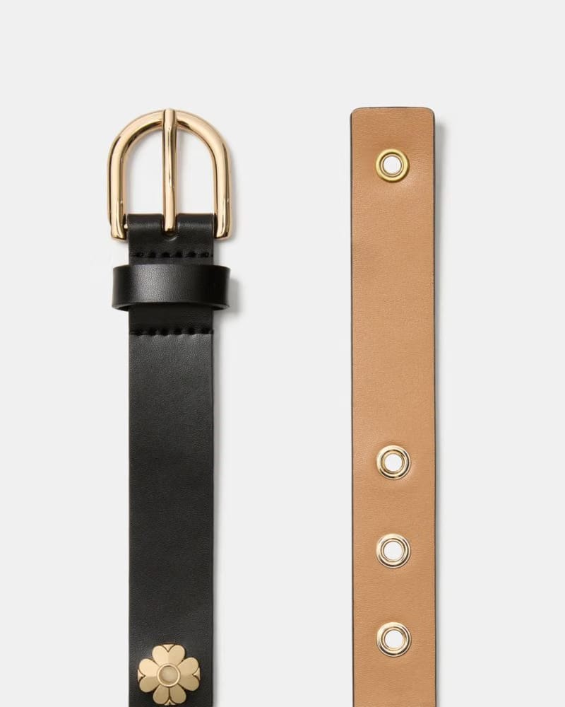 Spade Flower Eyelet Belt