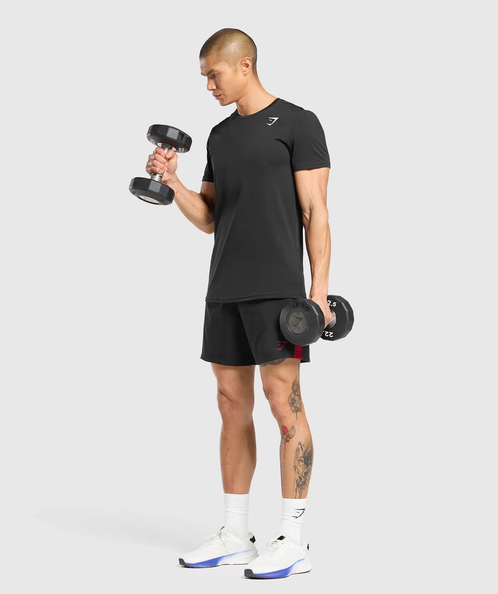 Gymshark Sport  7" Shorts - Black/Conditioning Red