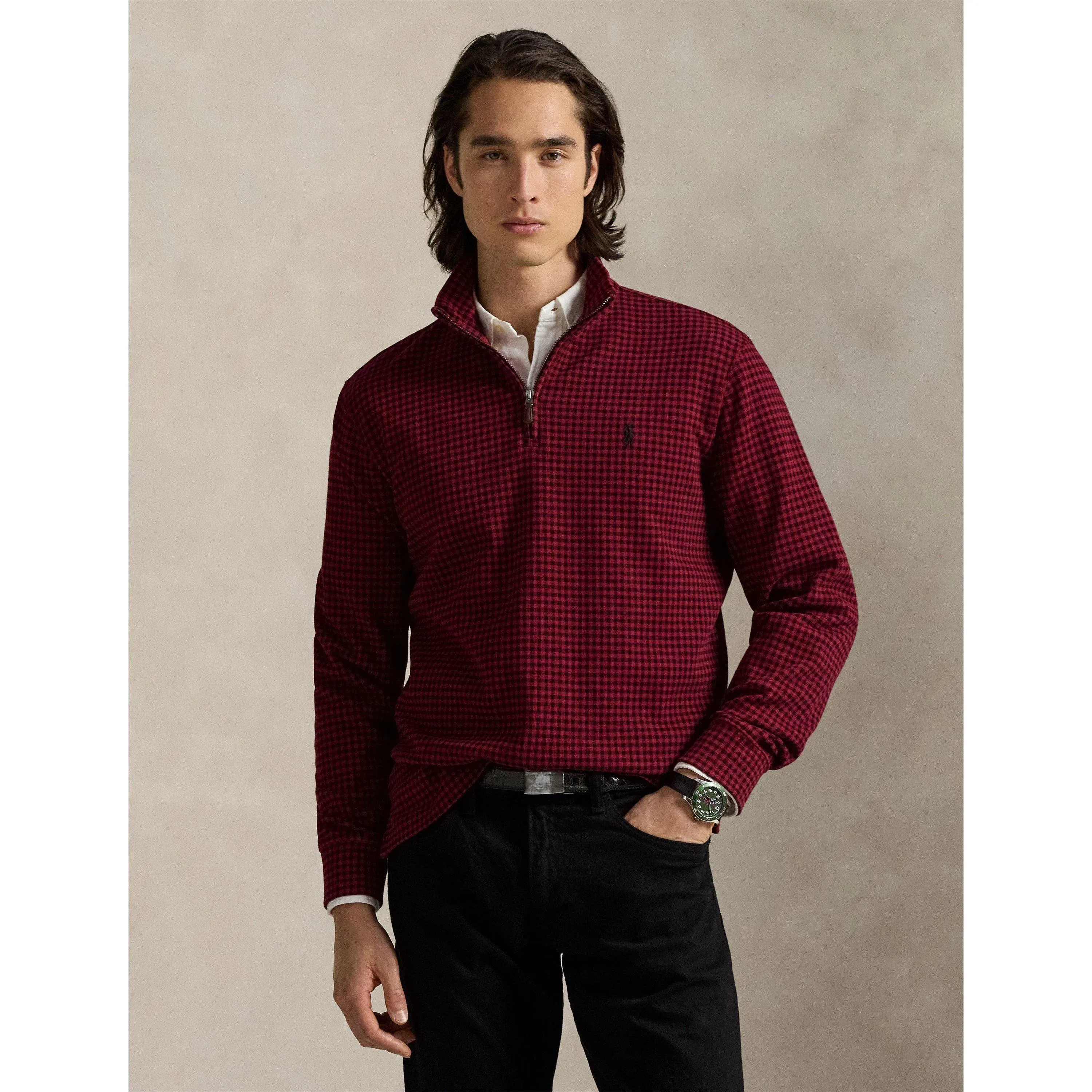 Plaid Estate 1/4 Zip Sweatshirt