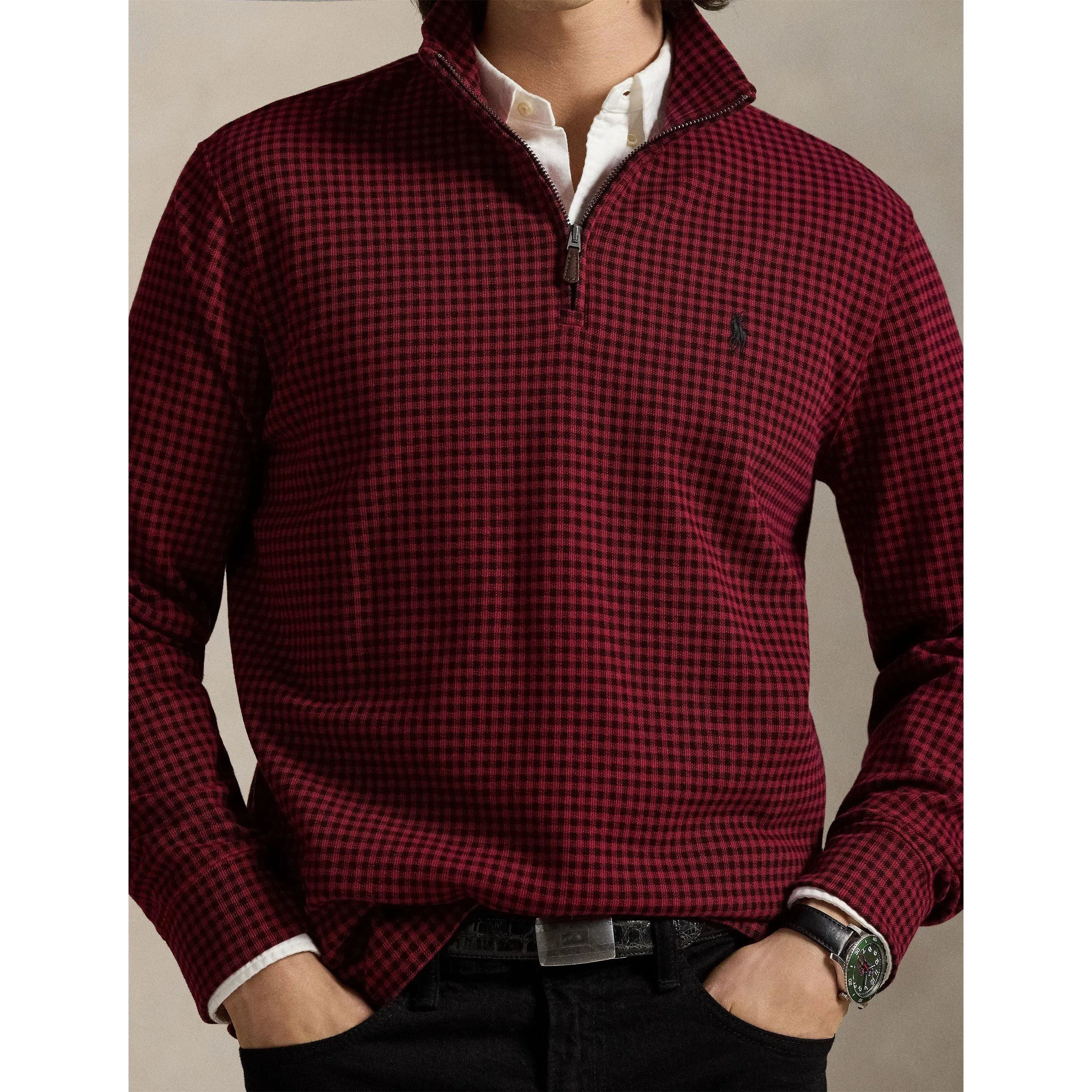 Plaid Estate 1/4 Zip Sweatshirt
