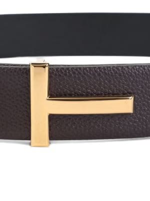 TOM FORD leather T-buckle belt