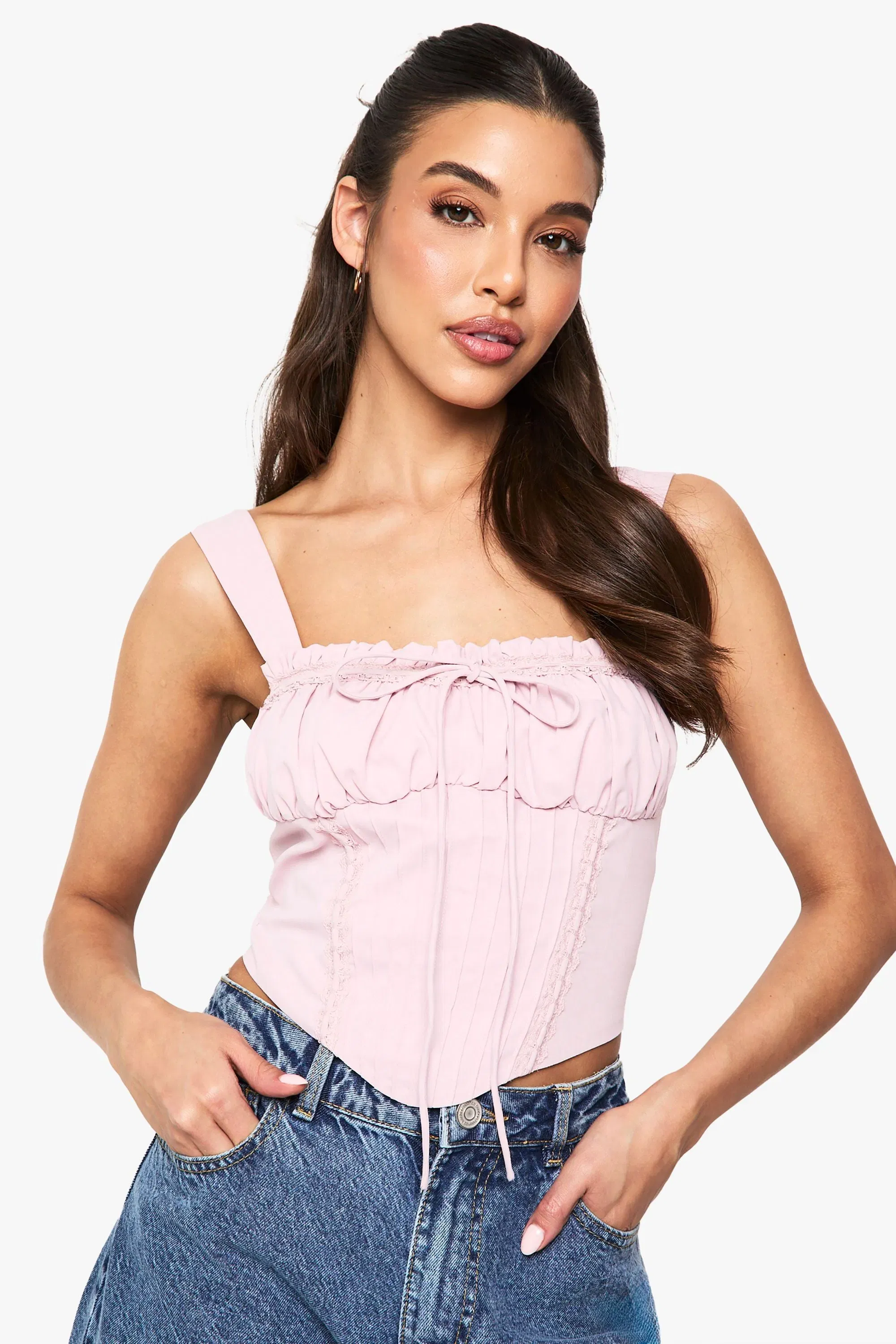 Lace Trim Milkmaid Corset