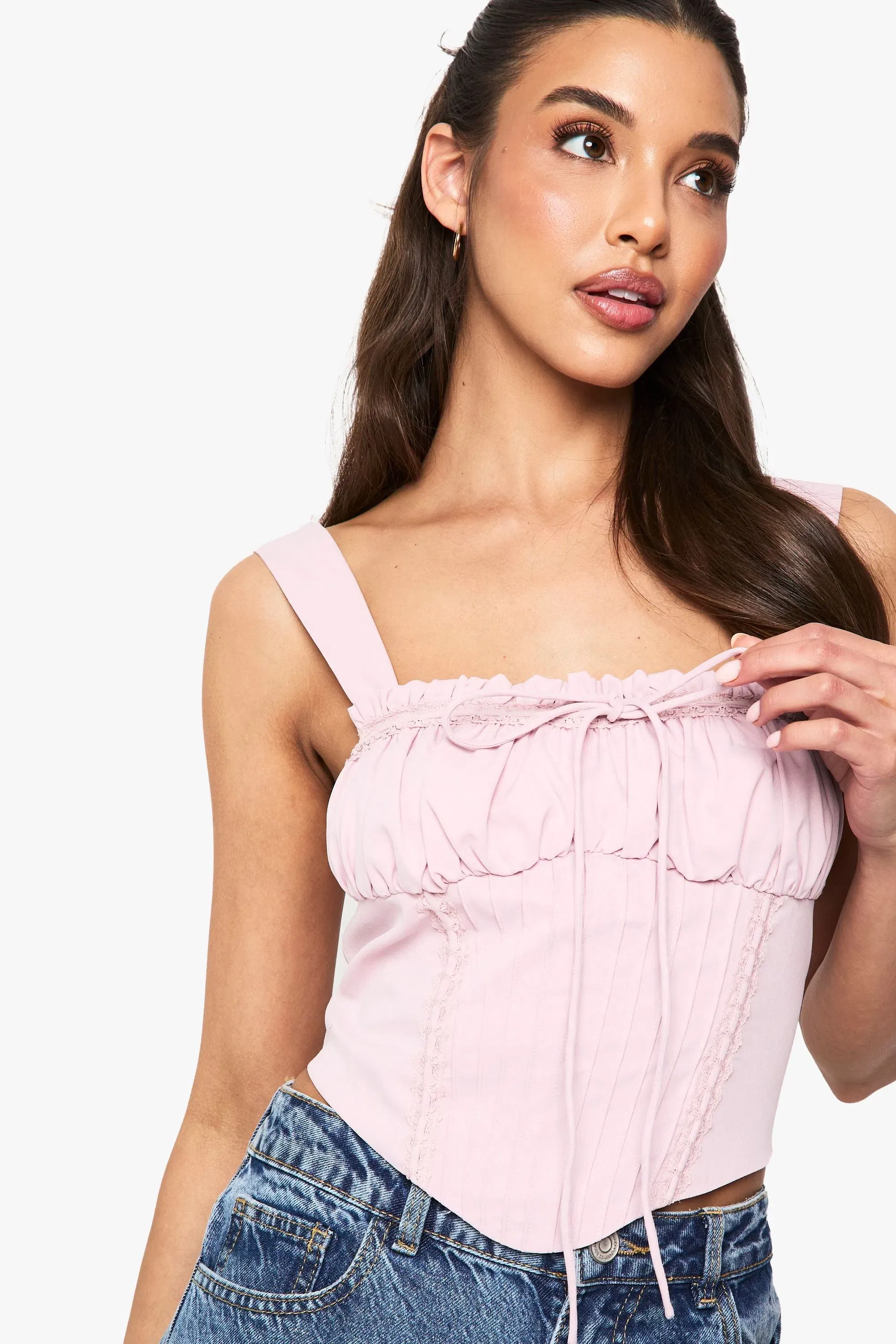 Lace Trim Milkmaid Corset