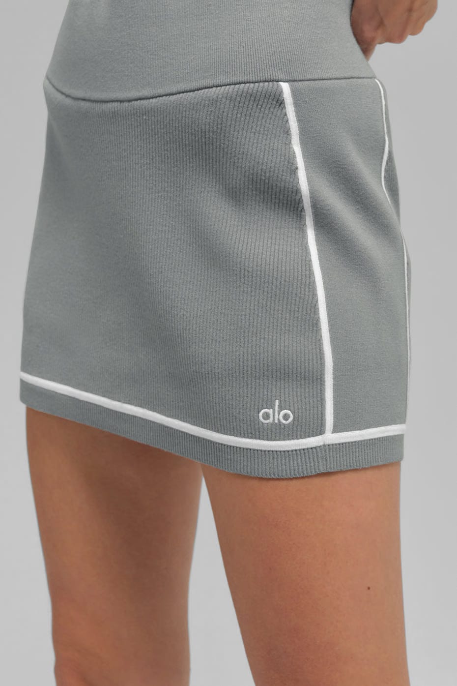 Ribbed Sweater Knit Highline Mini Skirt