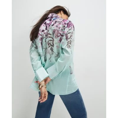 Green Floral Print Shirt