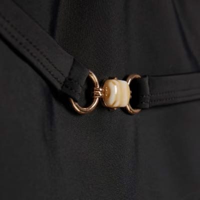 Black Shaping Belted Swimsuit