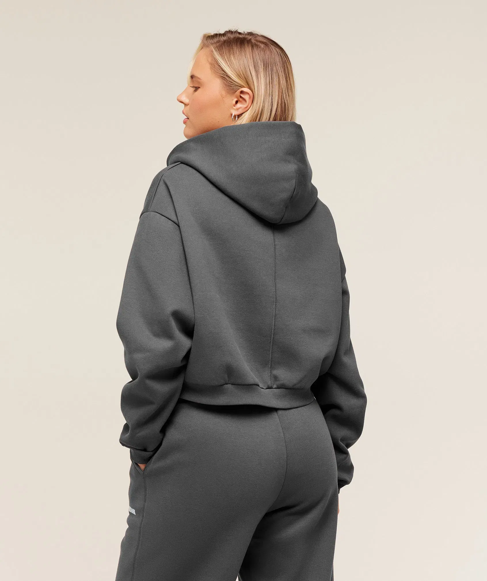 Gymshark Cosy Luxe Zip Through Hoodie - Onyx Grey