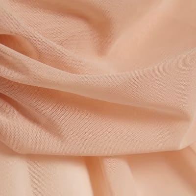 Pink Mesh Twisted Drape Top
