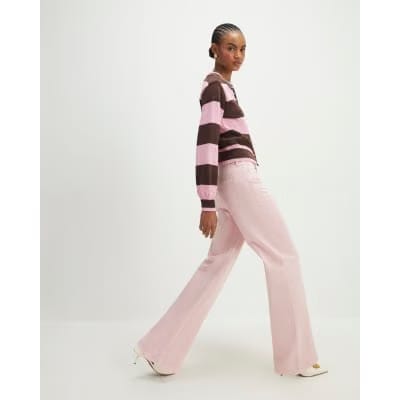 Pink Relaxed Straight Jeans