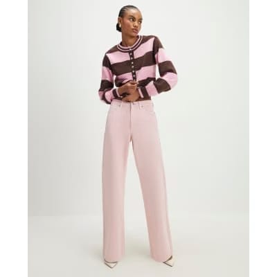Pink Relaxed Straight Jeans