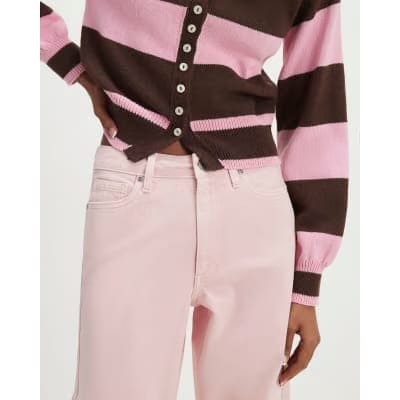 Pink Relaxed Straight Jeans