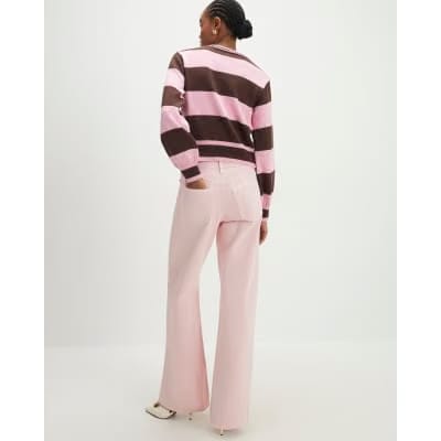 Pink Relaxed Straight Jeans