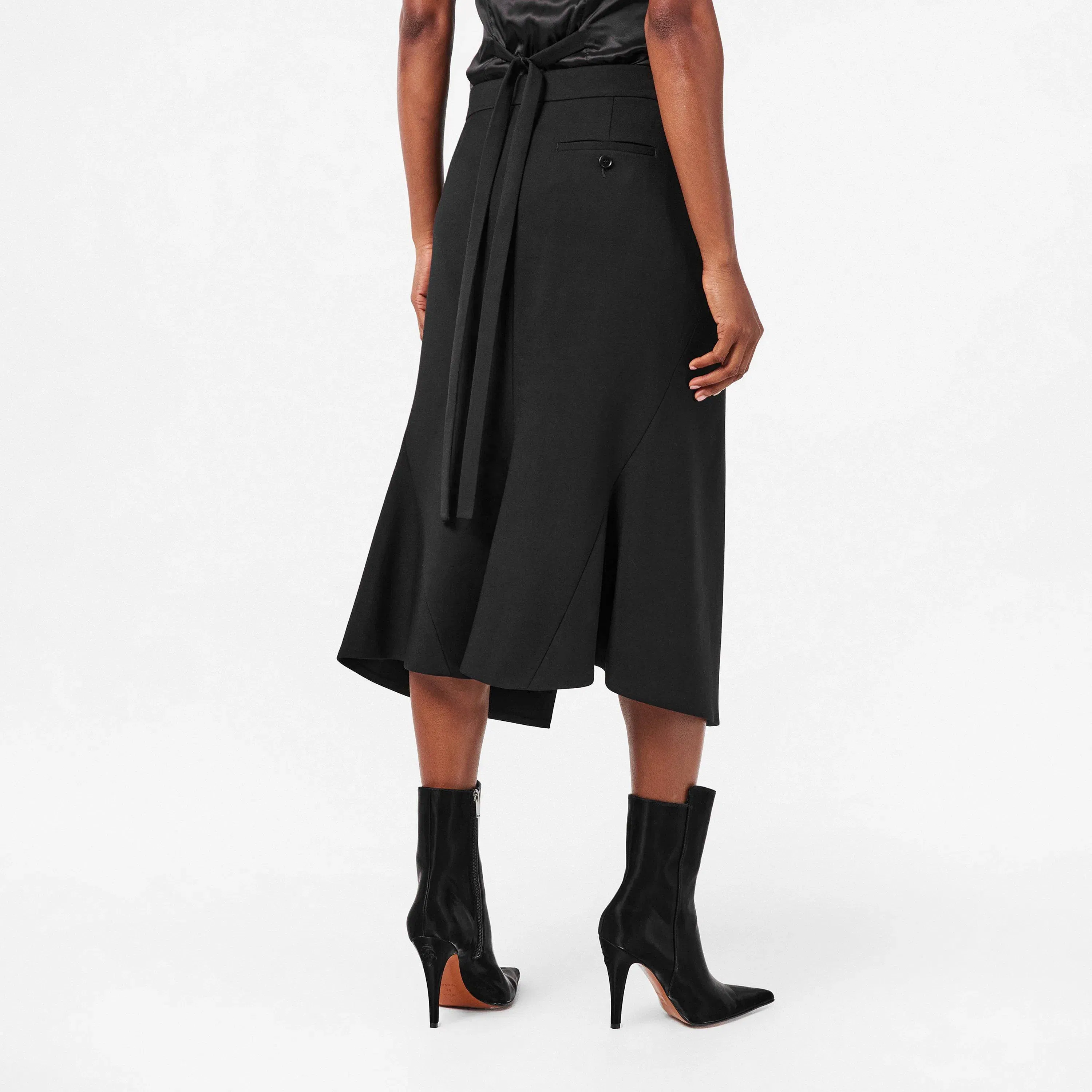 Alex Kick Back Structured Midi Skirt