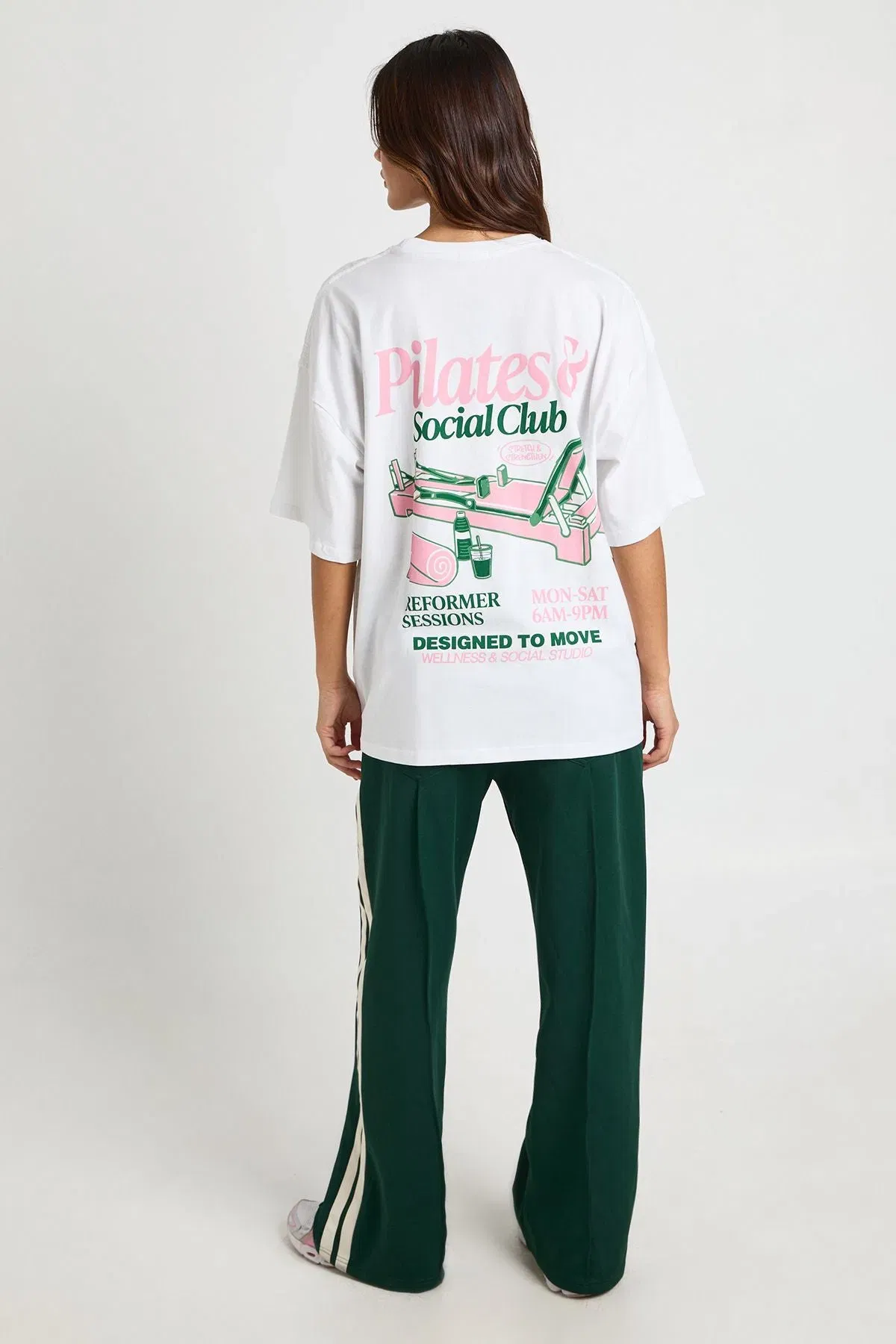 Reformer Pilates and Social Club Front and Back Printed T-Shirt
