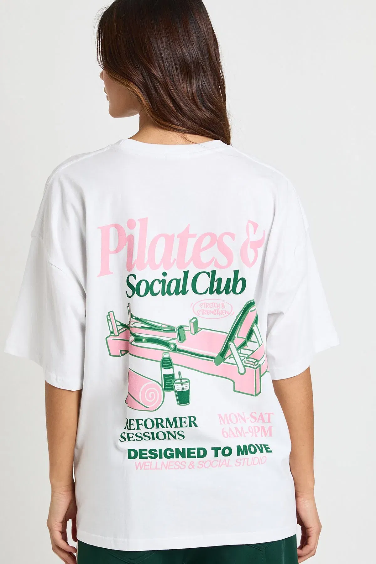 Reformer Pilates and Social Club Front and Back Printed T-Shirt