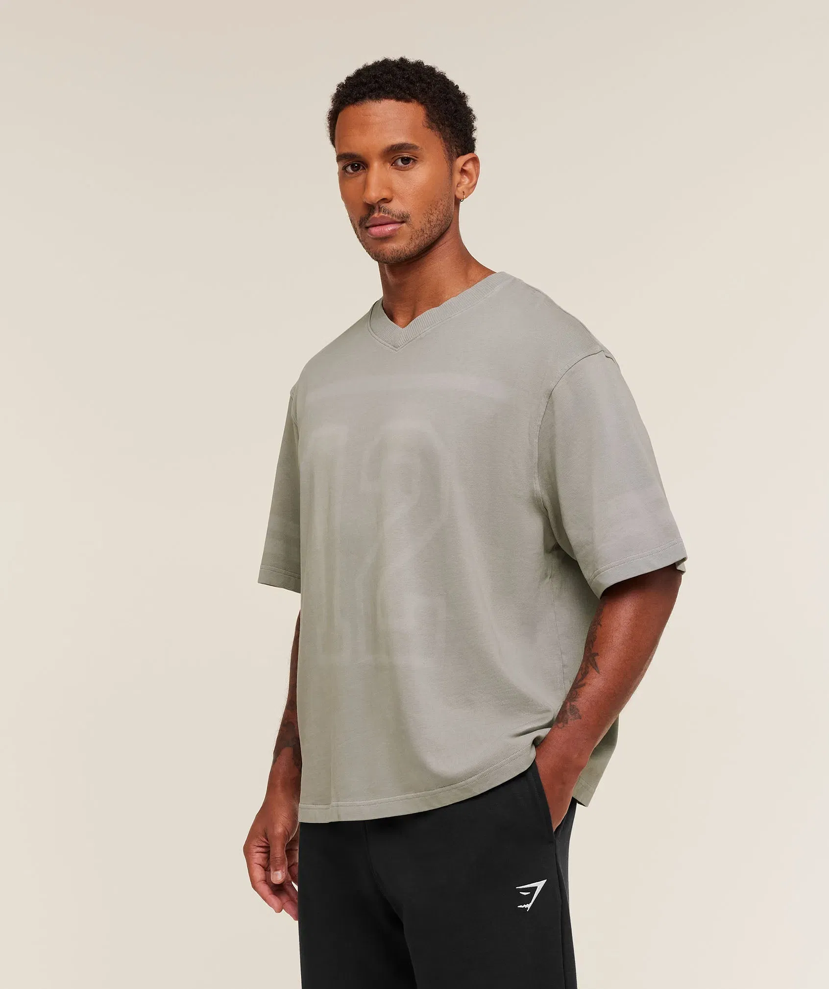 Gymshark Collegiate Washed Jersey T-Shirt - Smokey Grey