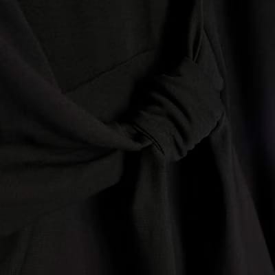 Black Long Sleeve Knot Side Mini Dress