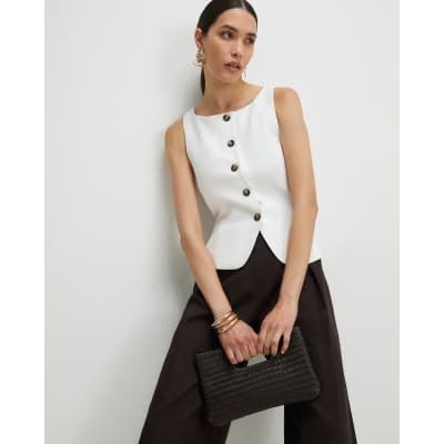 White Fitted Waistcoat