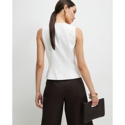 White Fitted Waistcoat