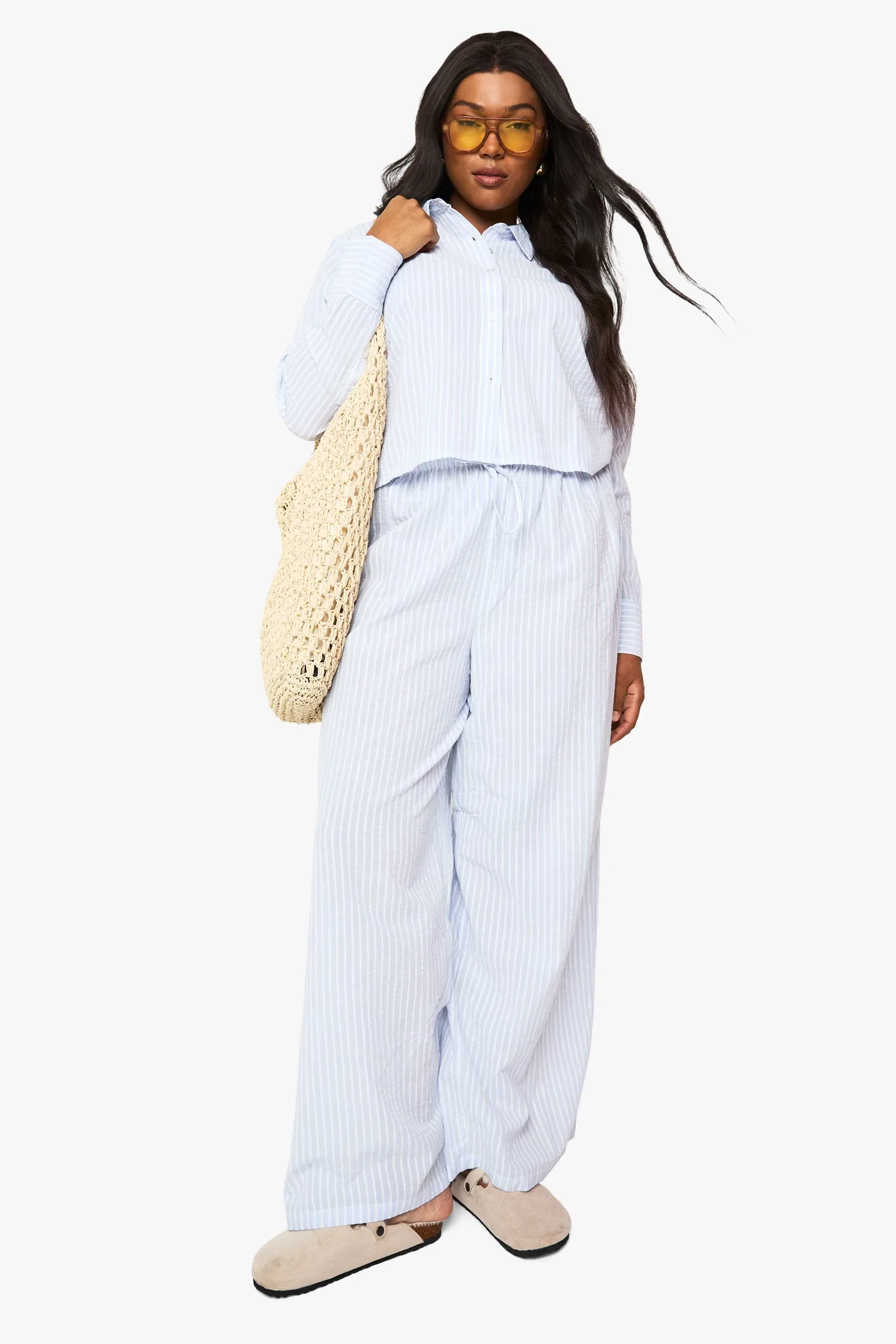 Plus Stripe Longline Crop
