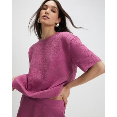 Pink Jacquard T-Shirt