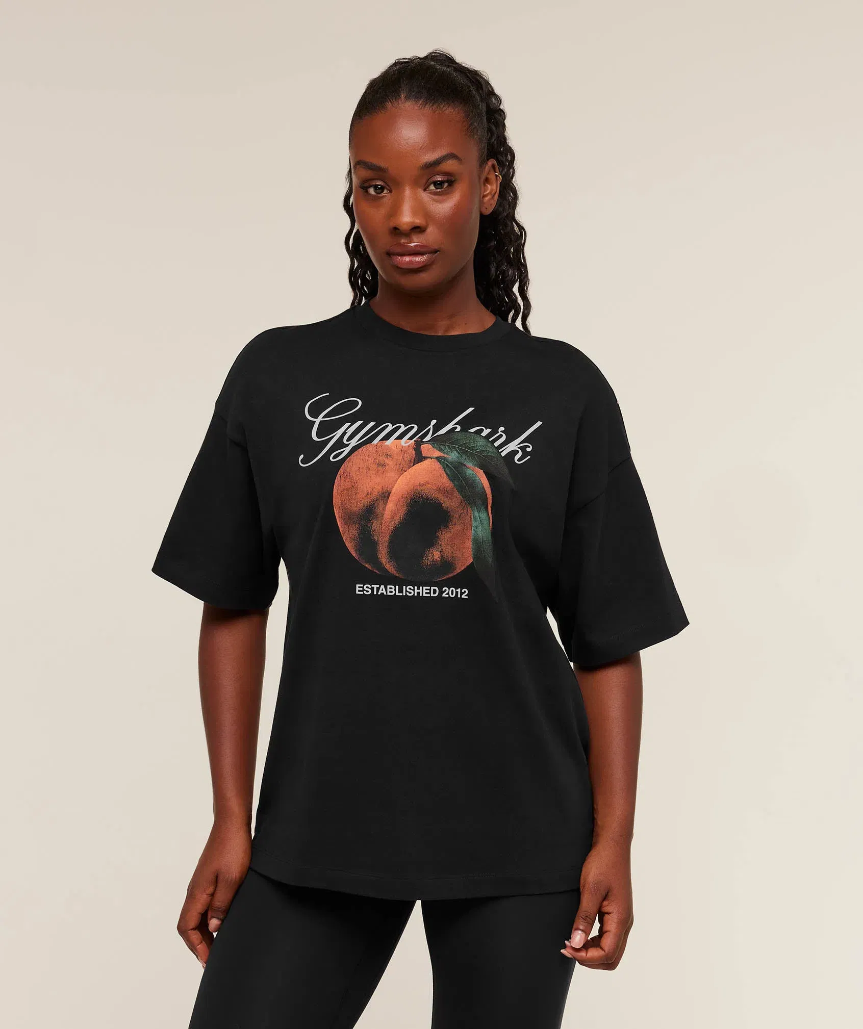 Gymshark Juicy Peach Short Sleeve T-Shirt - Black