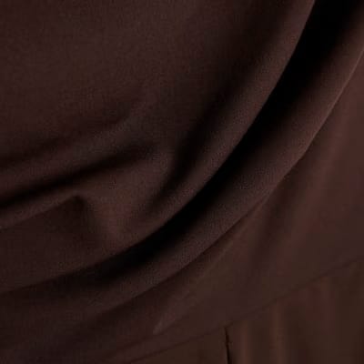 Brown Short Sleeve Asymmetric Drape Jumpsuit