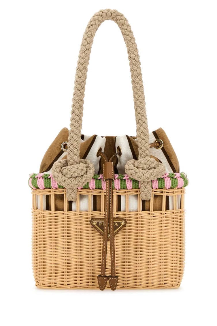 Natural Wicker Mini Bucket Bag
