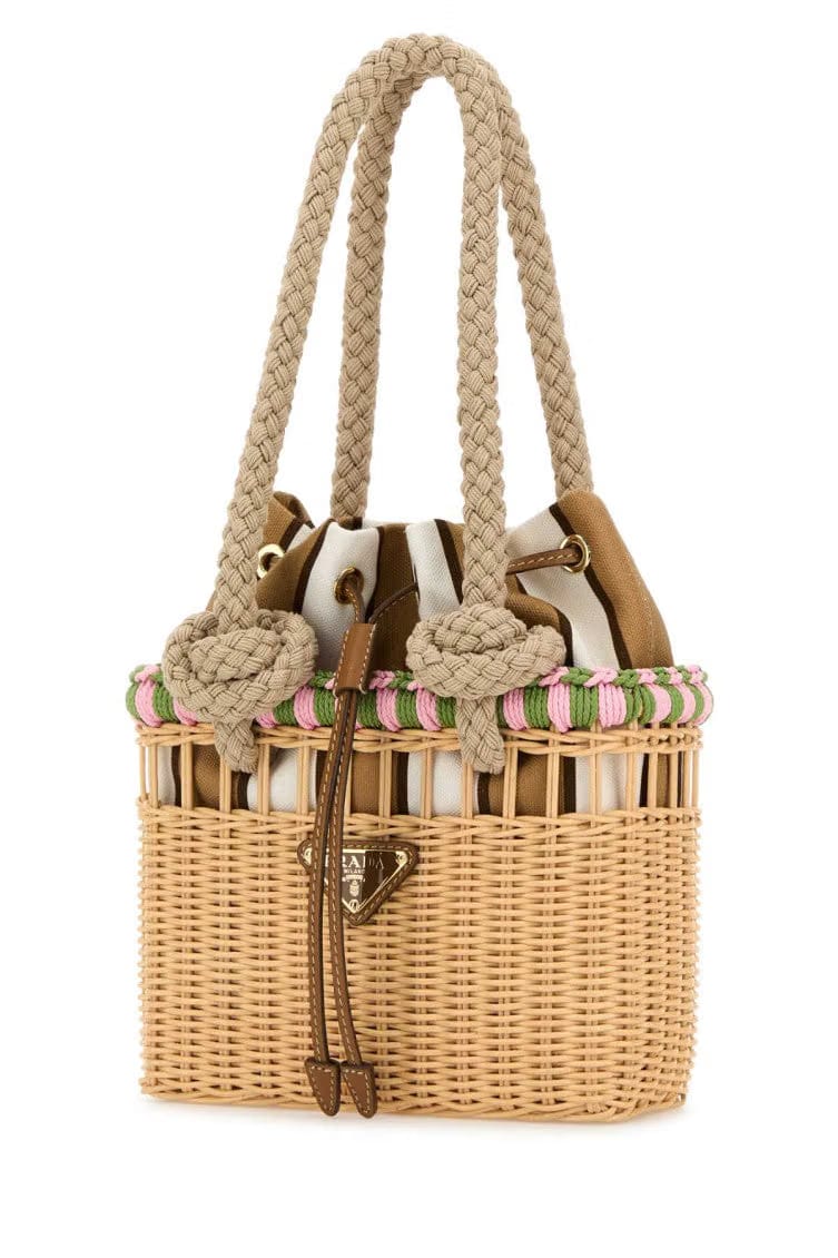Natural Wicker Mini Bucket Bag