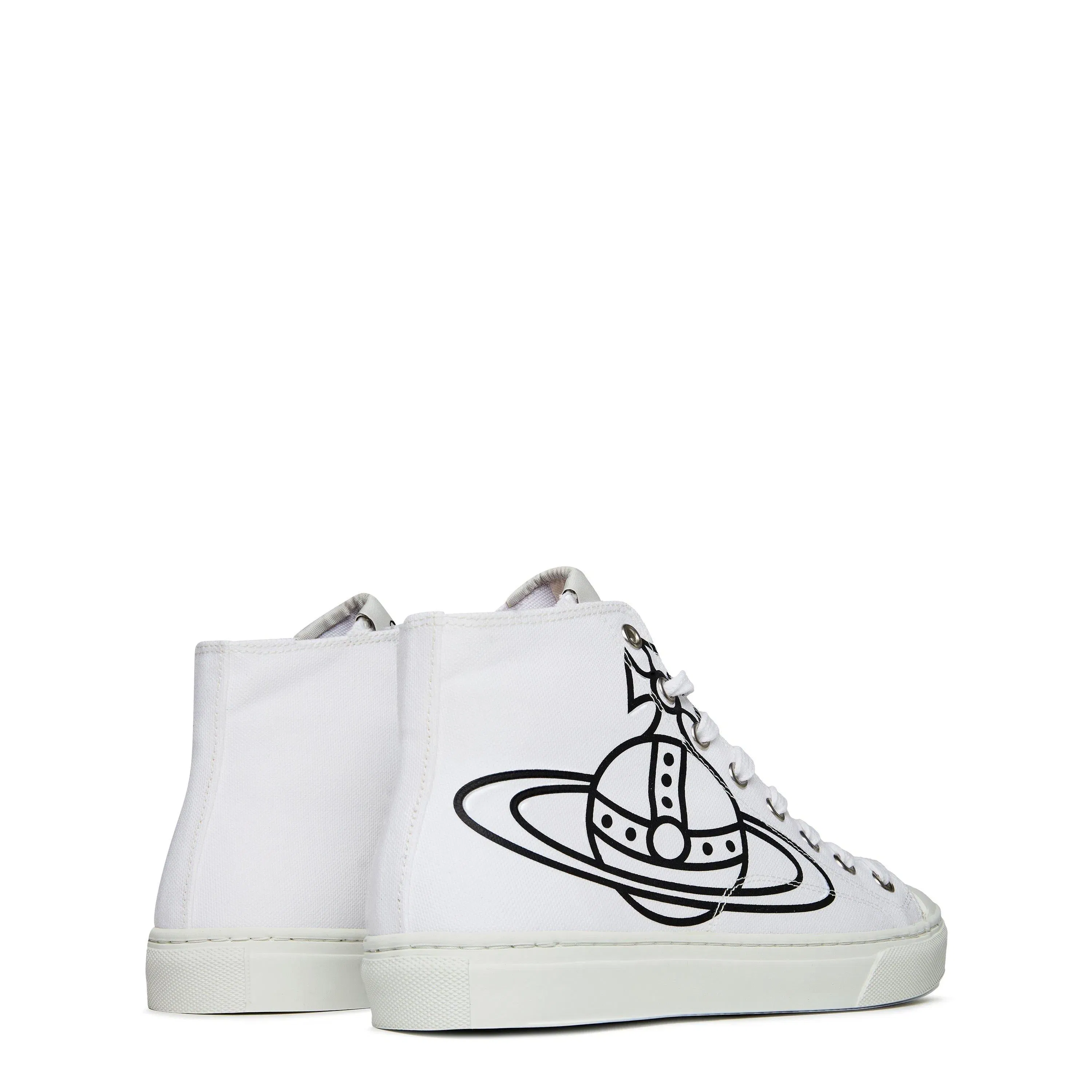 Thin Orb Motif Cotton High Top Trainers