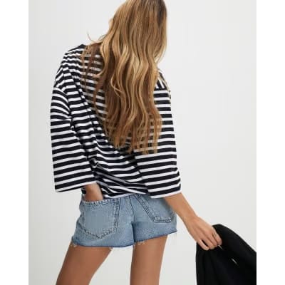 Light Blue Denim Ripped Shorts