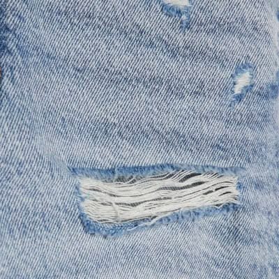 Light Blue Denim Ripped Shorts