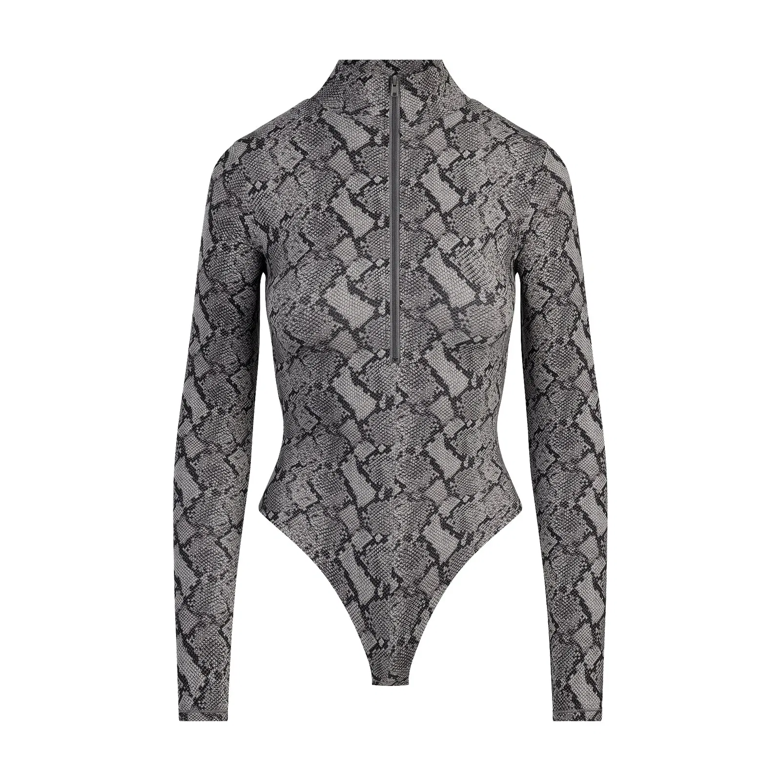 FITS EVERYBODY ZIP FRONT BODYSUIT | SHADOW SNAKE PRINT