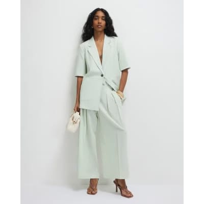 Green Ankle Grazer Tailored Trousers