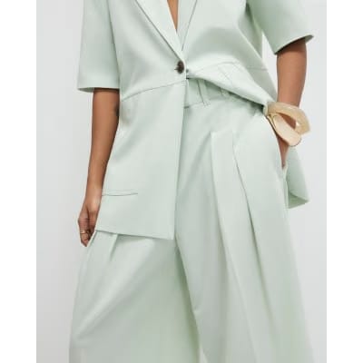 Green Ankle Grazer Tailored Trousers