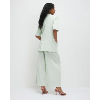 Green Ankle Grazer Tailored Trousers
