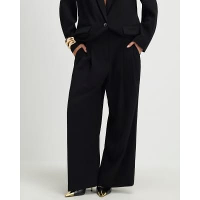 Petite Black Wide Leg Trousers