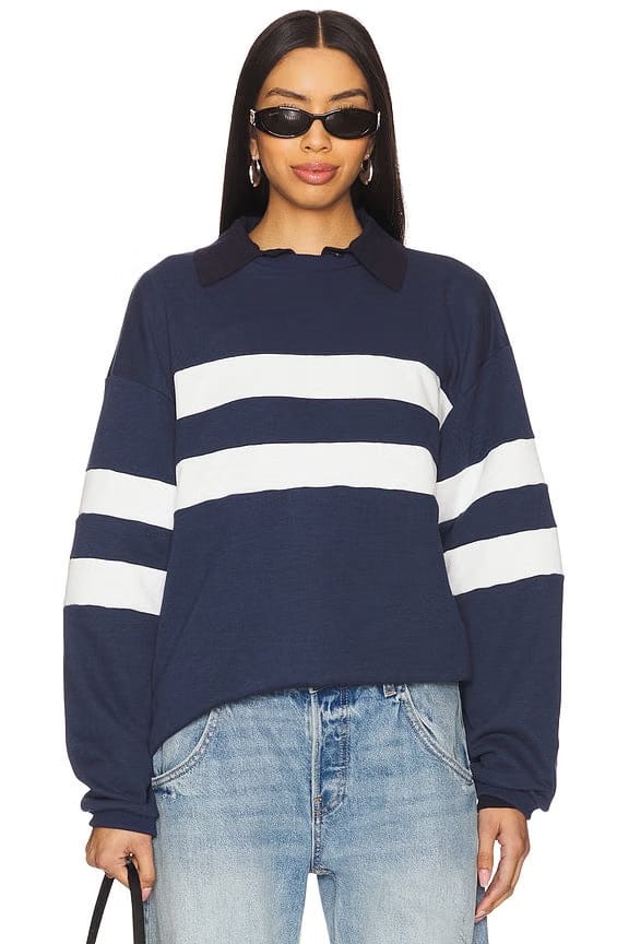 superdown Jordy Oversized Crewneck in Navy