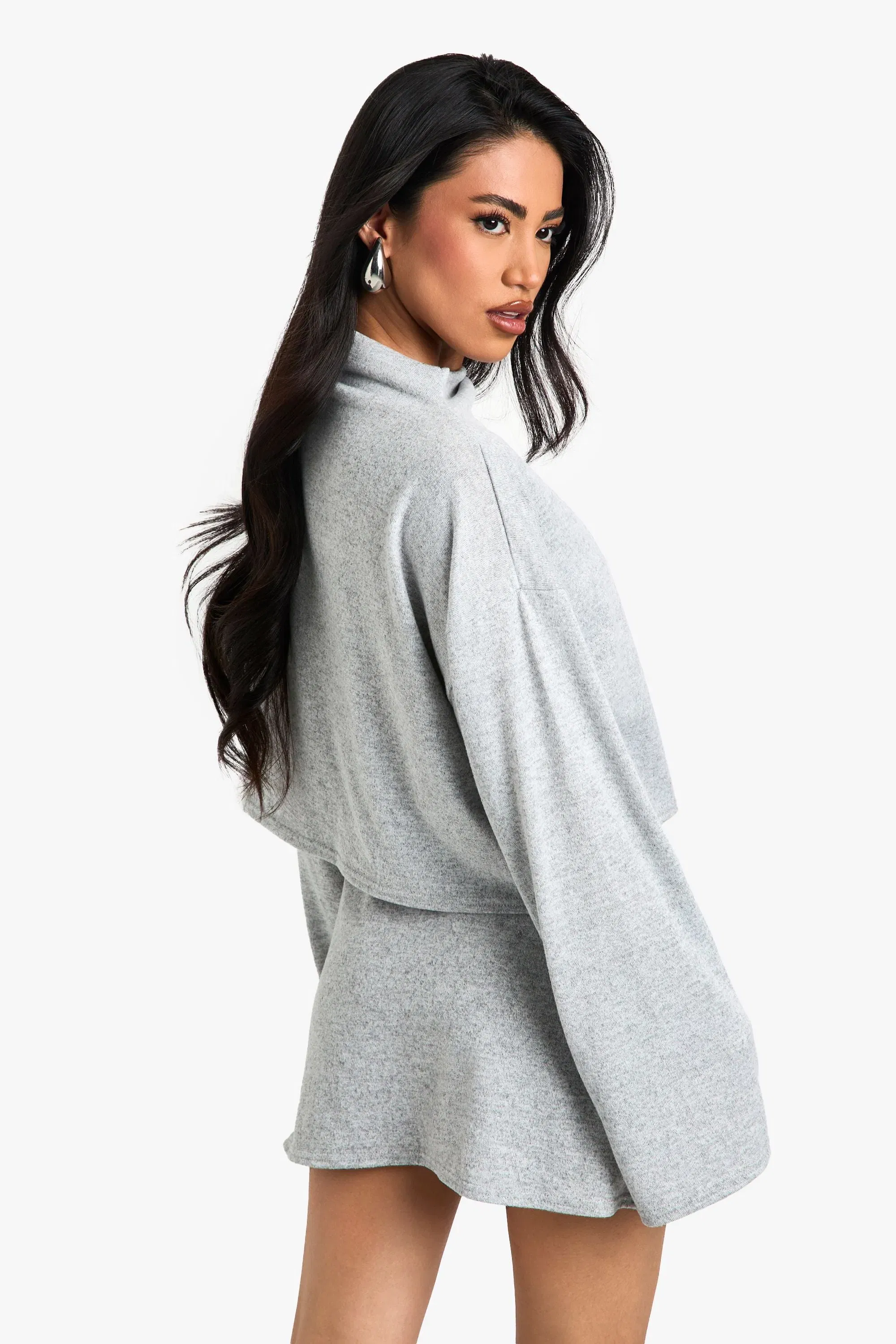 Brushed Melange Mini Skirt