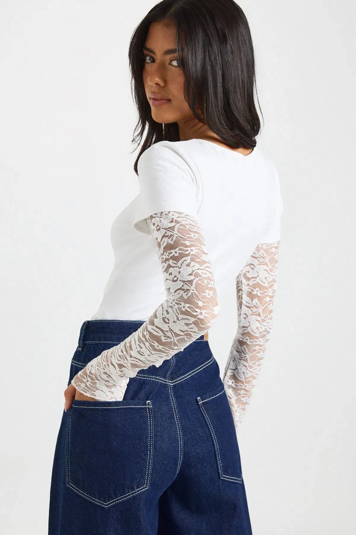 Lace Sleeved Baby T-Shirt