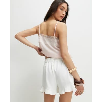 White Layered Frill Shorts