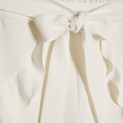 White Layered Frill Shorts