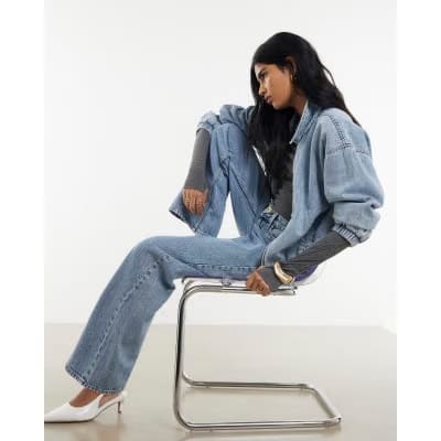 Blue Relaxed Straight Jeans