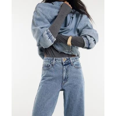 Blue Relaxed Straight Jeans