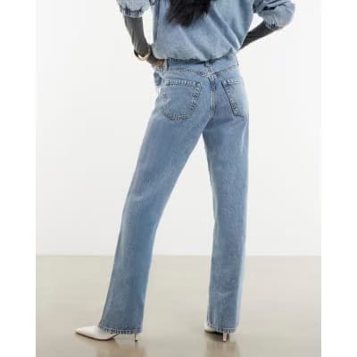 Blue Relaxed Straight Jeans