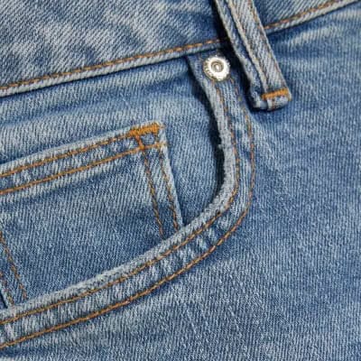 Blue Relaxed Straight Jeans