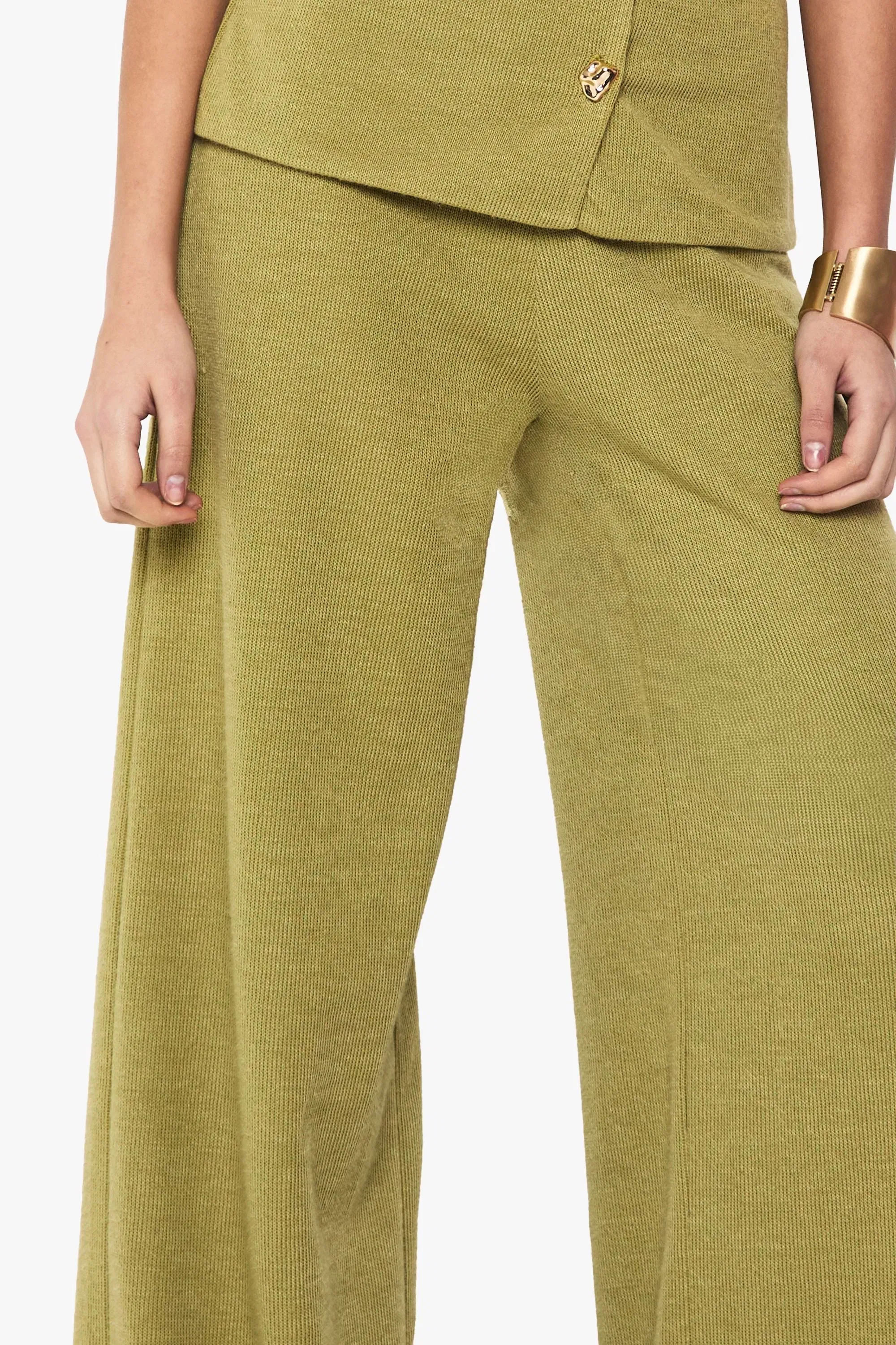 Textured Wide Leg Trouser