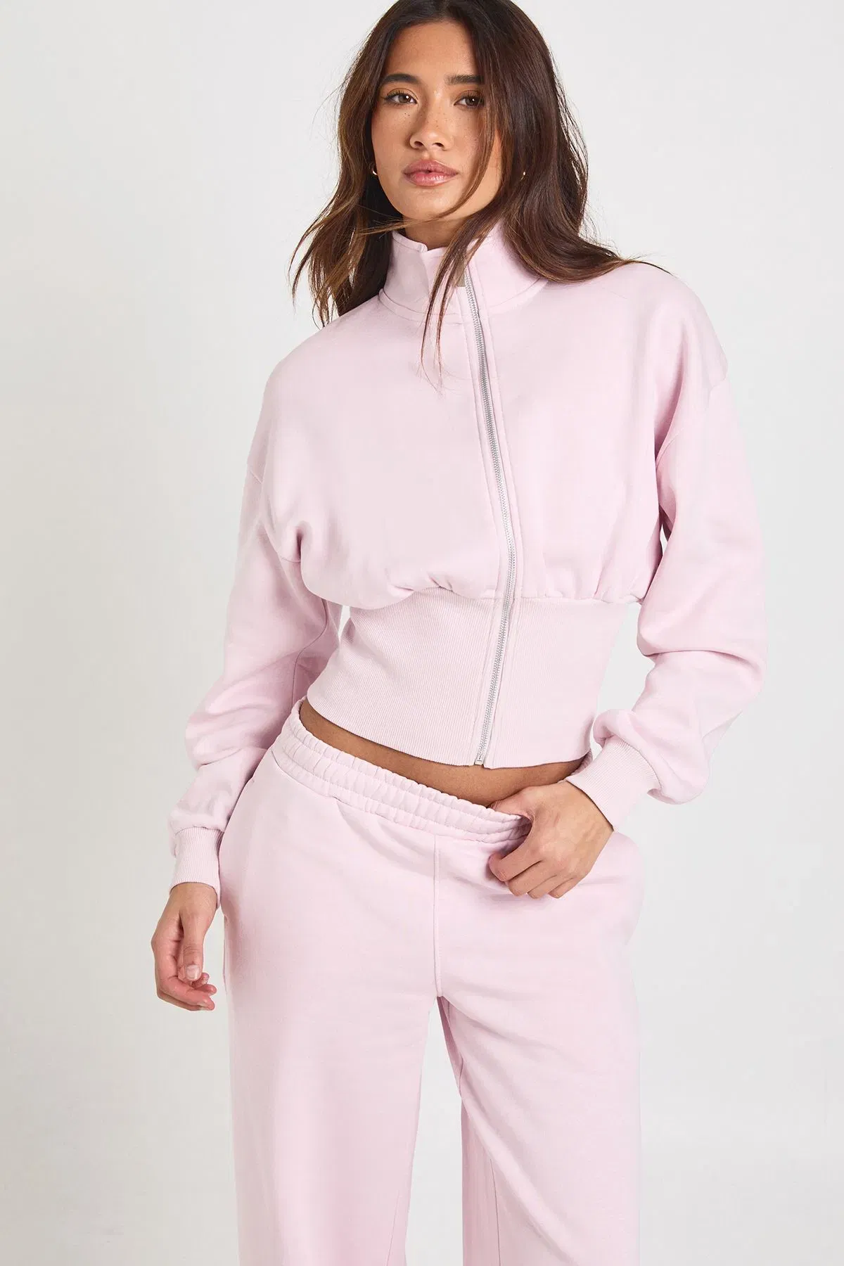 Deep Hem Zip Through 3 Piece Straight Leg Tracksuit