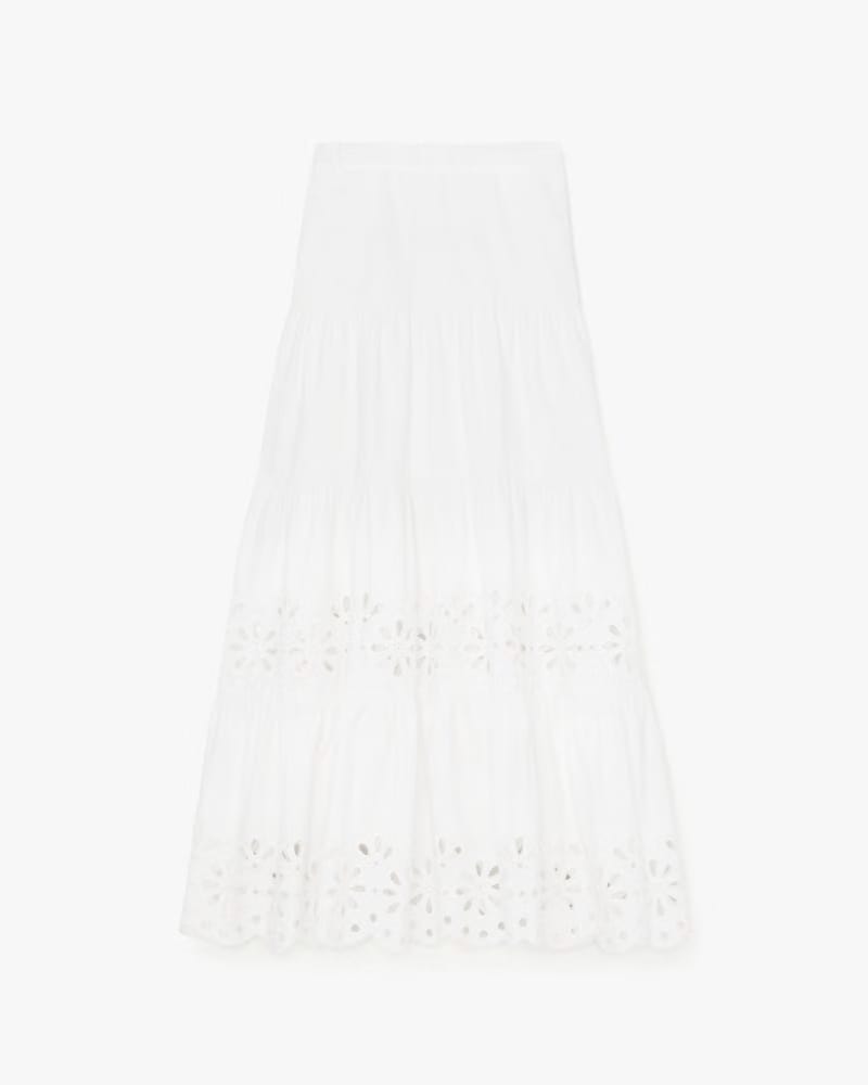 Daisy Eyelet Tiered Maxi Skirt