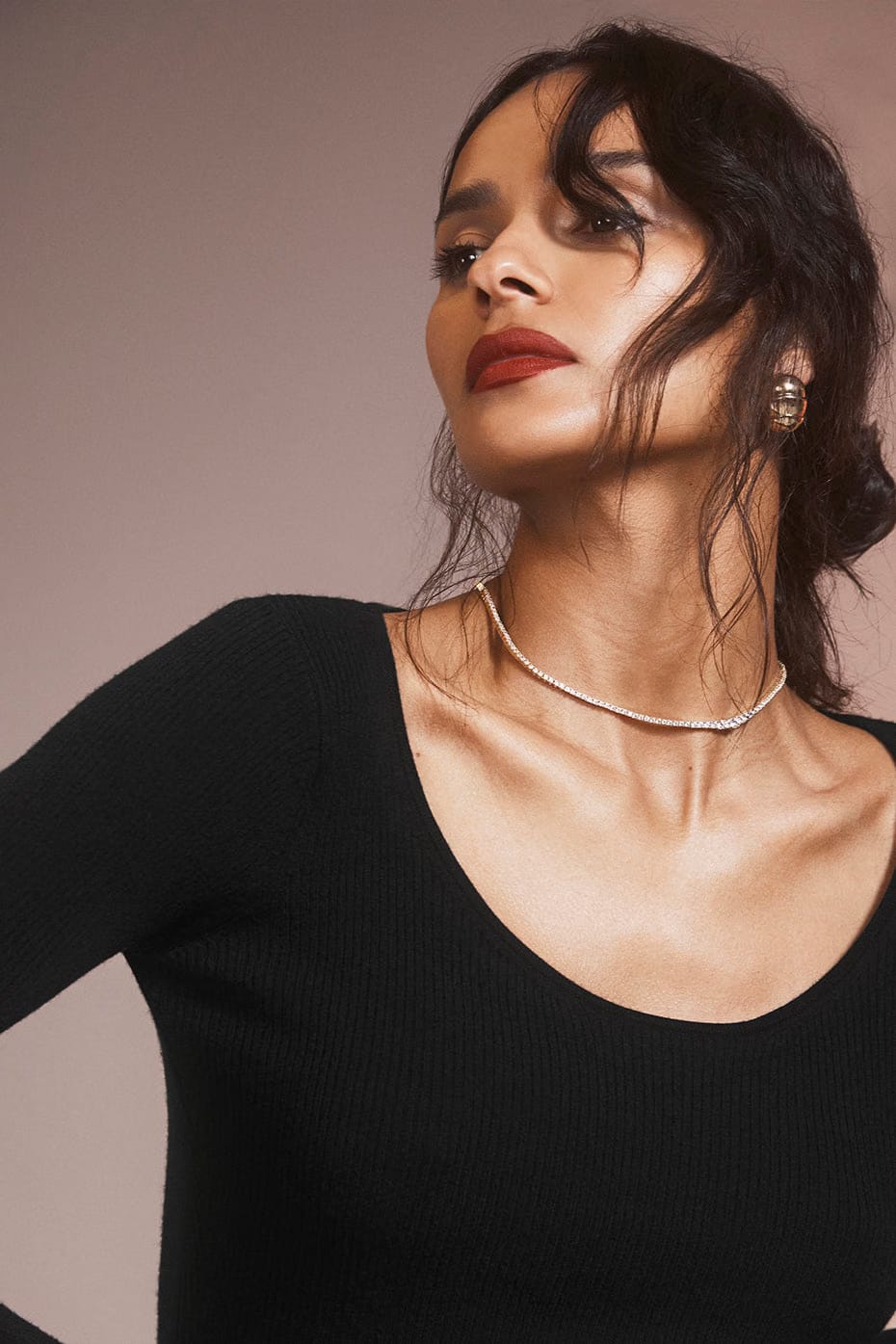 Ribbed Silk Cashmere Plaisir Long Sleeve Dress